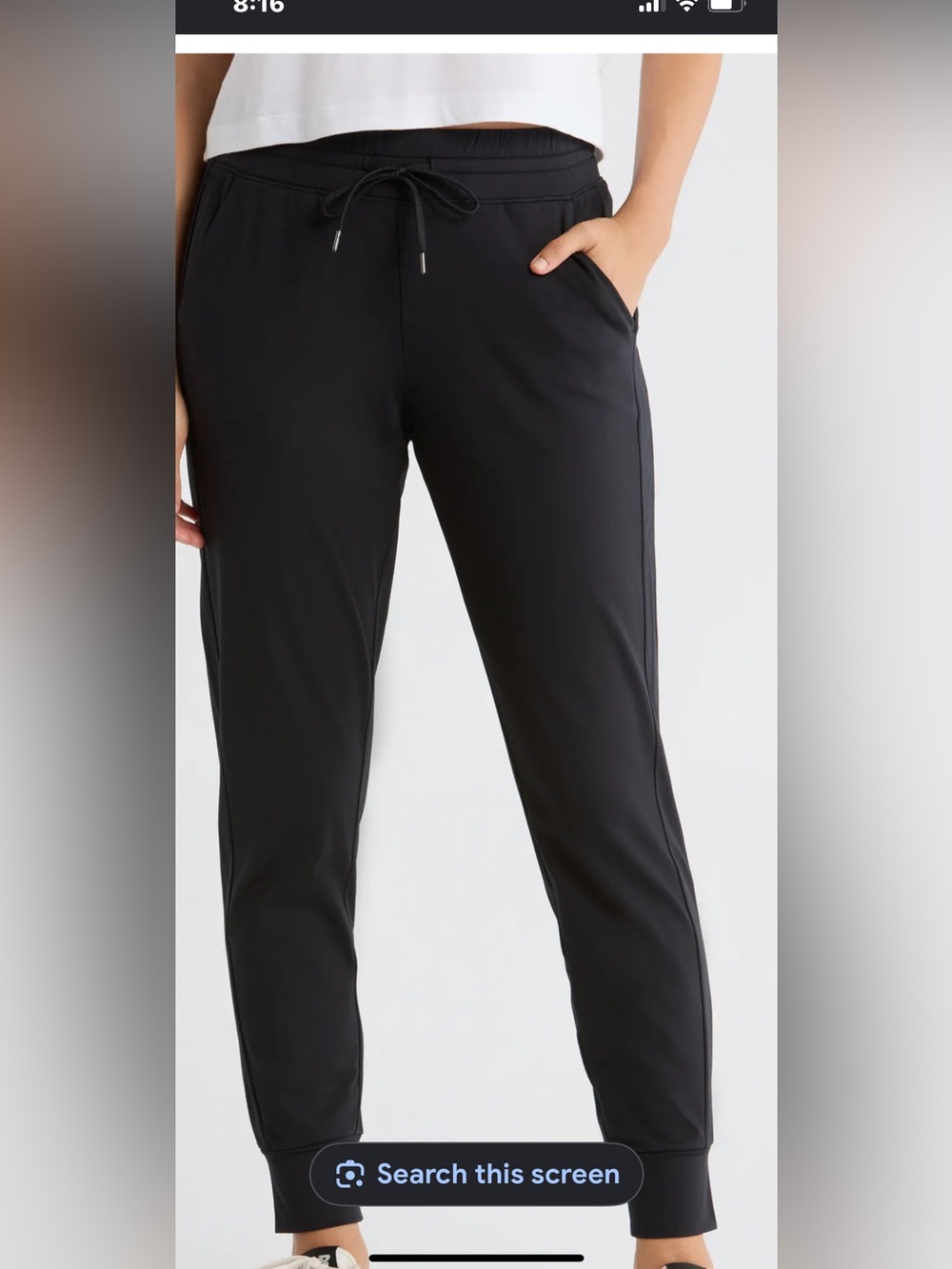 Black Drawstring Jogger Pants